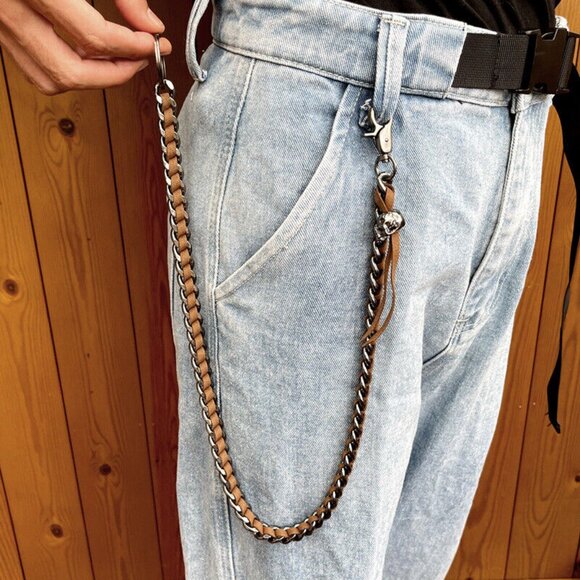 28" Strong Leash w/ Leaher Thick Wallet Biker Trucker Keychain Jean Key … - Picture 2 of 6